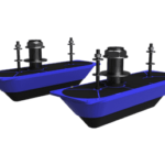Navico StructureScan® 3D dvigubi nerūdijančio plieno per korpusą davikliai