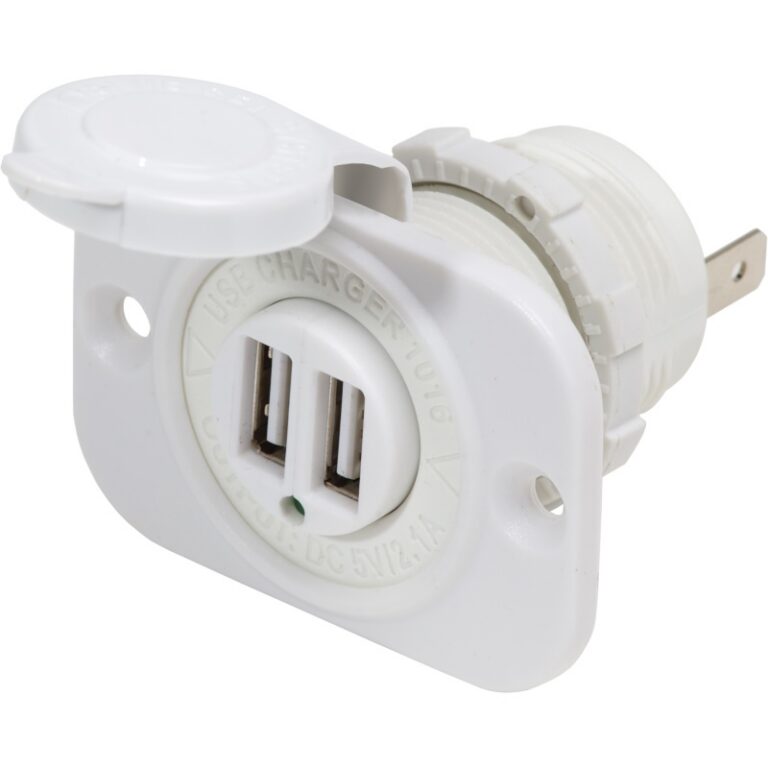 Blue Sea Systems 12 V DC 2USB laadija 5V 2.1 A SCKT WHT