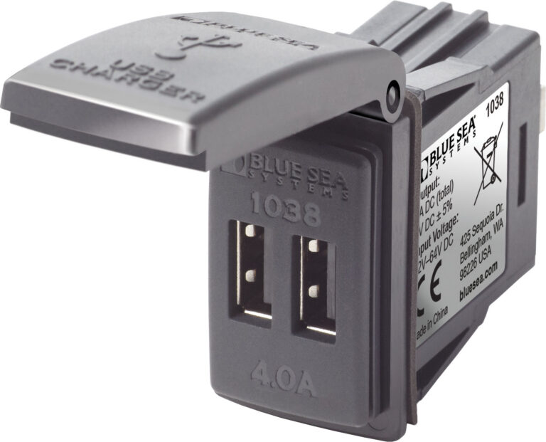 „Blue Sea Systems“ 48 V nuolatinės srovės dvigubas USB 4A maitinimo šaltinis