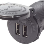 Blue Sea Systems 48 V DC divkāršais USB 4A slēdzis