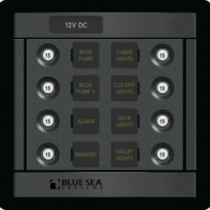 Blue Sea Systems Panel 360 DC 8POS CLB S