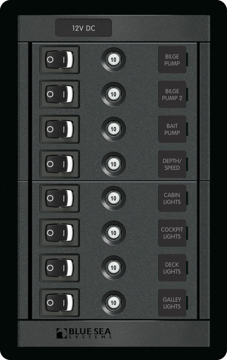 Blue Sea Systems Panel 360 DC 8POS SW CLB V