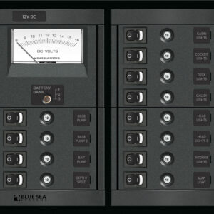 Blue Sea Systems Panel 360 DC 12POS SW CLB VMTR S