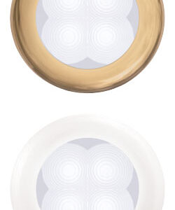 LED lamp, Slim Line, ümmargune, soe valge valgus, valge plastik raam, 24V