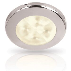 RAKINO w.white LED downlight Spread 12V DC polished. SS rim 75mm