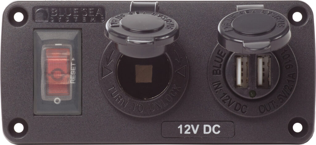 Blue Sea Systems paneel ACC H2O USB & SCKT
