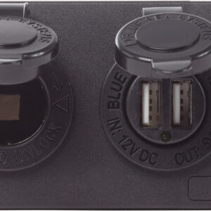 „Blue Sea Systems“ skydelio akumuliatorius H2O USB, SCKT ir V matuoklis