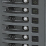 „Blue Sea Systems“ skydelis WD 12VDC CLB 6POS pilkas