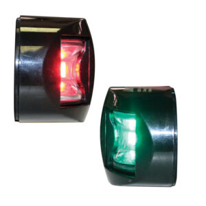 FOS LED 12 Starboard & Port Lights 112,5°, Set, with black housing