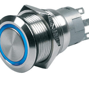 BEP PUSH BUT SW MOM RING ILLUM 12V BLU/DSP