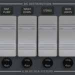 „Blue Sea Systems“ skydelis H2O 12VDC AGC 4POS H
