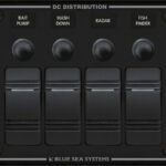 „Blue Sea Systems“ skydelis H2O 12VDC CLB 4POS BLK H
