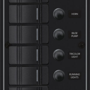 Blue Sea Systems PANELIS H2O 12VDC CLB 6POS BLK V