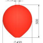 POLYFORM stieņa boja CC3 sarkana; 450 mm x 500 mm