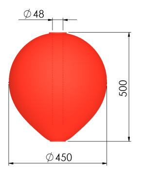 POLYFORM stieņa boja CC3 sarkana; 450 mm x 500 mm