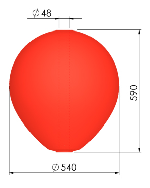 POLYFORM stieņa boja CC4 sarkana; 590 mm x 540 mm