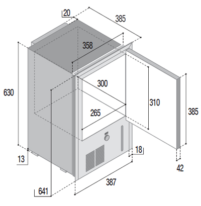 IM CL Refill, Ice maker with internal refill tank - door outside, L, 12Vdc, Internal - Image 3