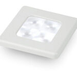 SLIM LINE SQUARE LED LAMP, WHITE LIGHT, WHITE PLASTIC RIM, 24V